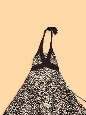 Speechless Black and White Leopard Halter Dress Top